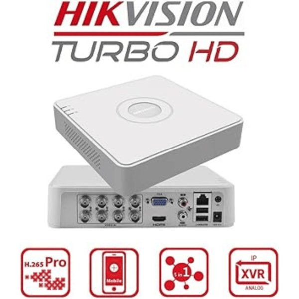 Hikvision 8 Channel DVR 1080P Lite H.265Pro+ (DS-7108HGHI-K1) – Without Hard Drive – White - Image 2