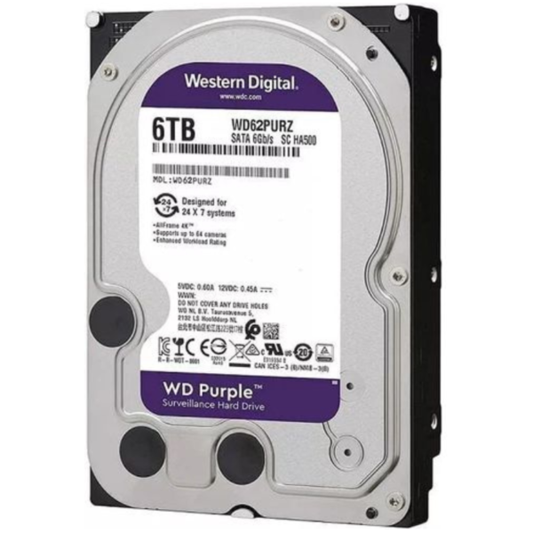 Western Digital Purple 6TB Hard Disk for DVR/NVR – 24/7 Surveillance